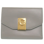 Celine C Compact Wallet Leather Gray Trifold