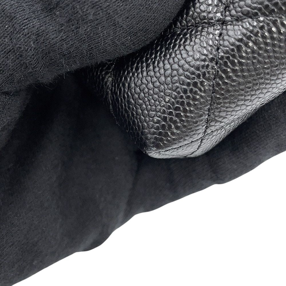 Chanel Belt Bag CC Logo Quilted Chain Caviar Leather Black — view 6