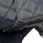Chanel Belt Bag CC Logo Quilted Chain Caviar Leather Black — view 7