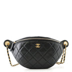 Chanel Belt Bag Quilted CC Logo Lambskin Coco Ball Black