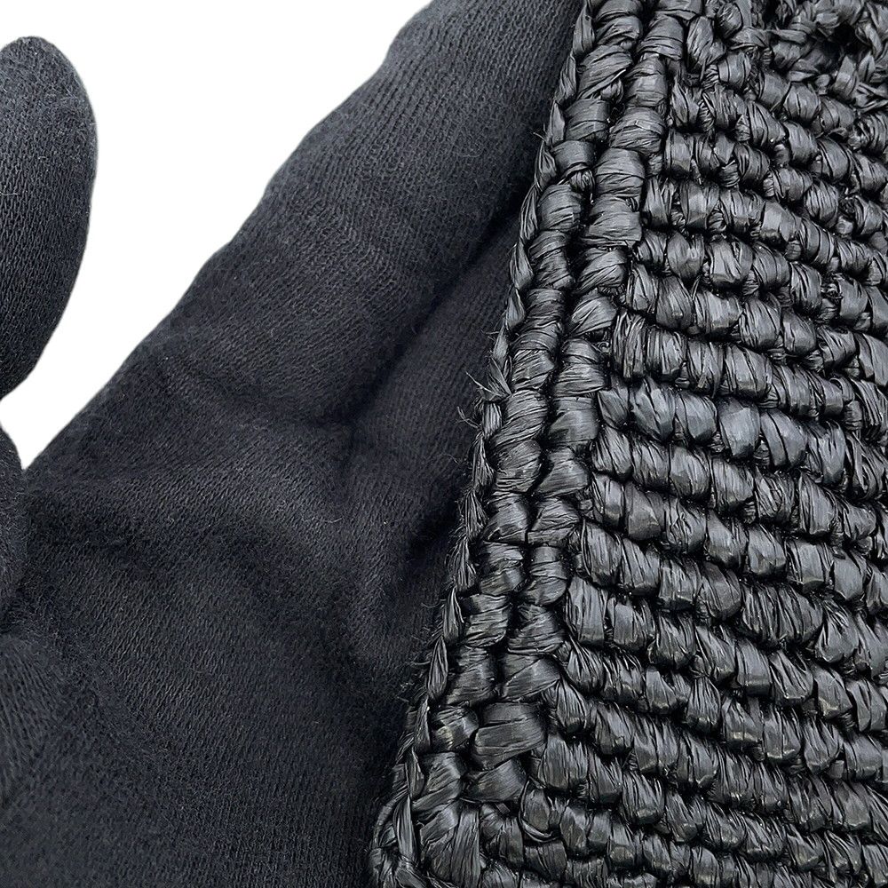 Loewe Shoulder Bag Drawstring Pocket Raffia Black — view 9