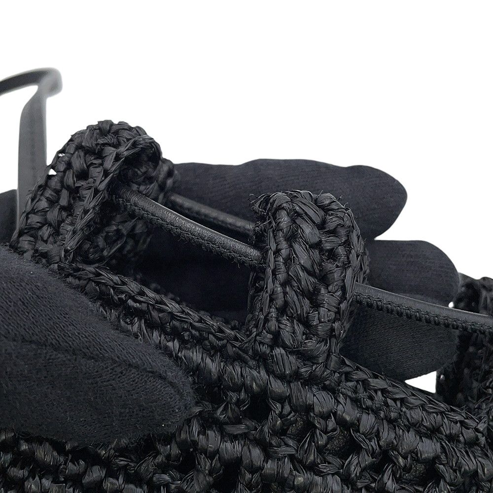 Loewe Shoulder Bag Drawstring Pocket Raffia Black — view 8