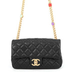 Chanel Chain Shoulder Bag CC Logo Mini Quilted Lambskin Black