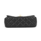 Chanel Chain Shoulder Bag CC Logo Mini Quilted Lambskin Black — view 3