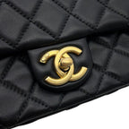 Chanel Chain Shoulder Bag CC Logo Mini Quilted Lambskin Black — view 6