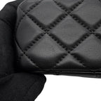 Chanel Chain Shoulder Bag CC Logo Mini Quilted Lambskin Black — view 7