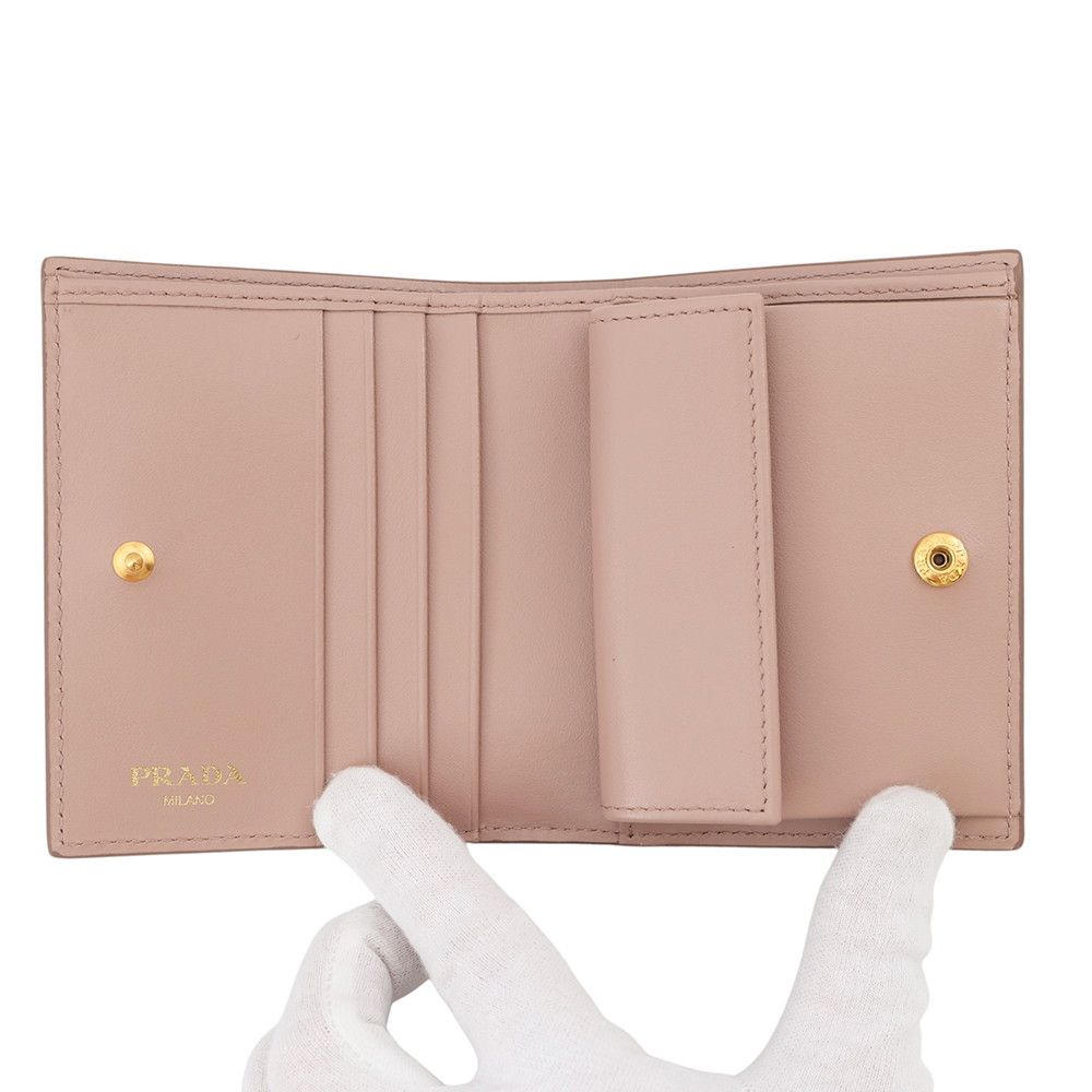 Prada Bifold Wallet Vitello Move Triangle Logo Compact Leather — view 4