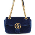 Gucci Chain Shoulder Bag GG Marmont Chez Blanc Velour Small