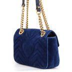 Gucci Chain Shoulder Bag GG Marmont Chez Blanc Velour Small — view 2
