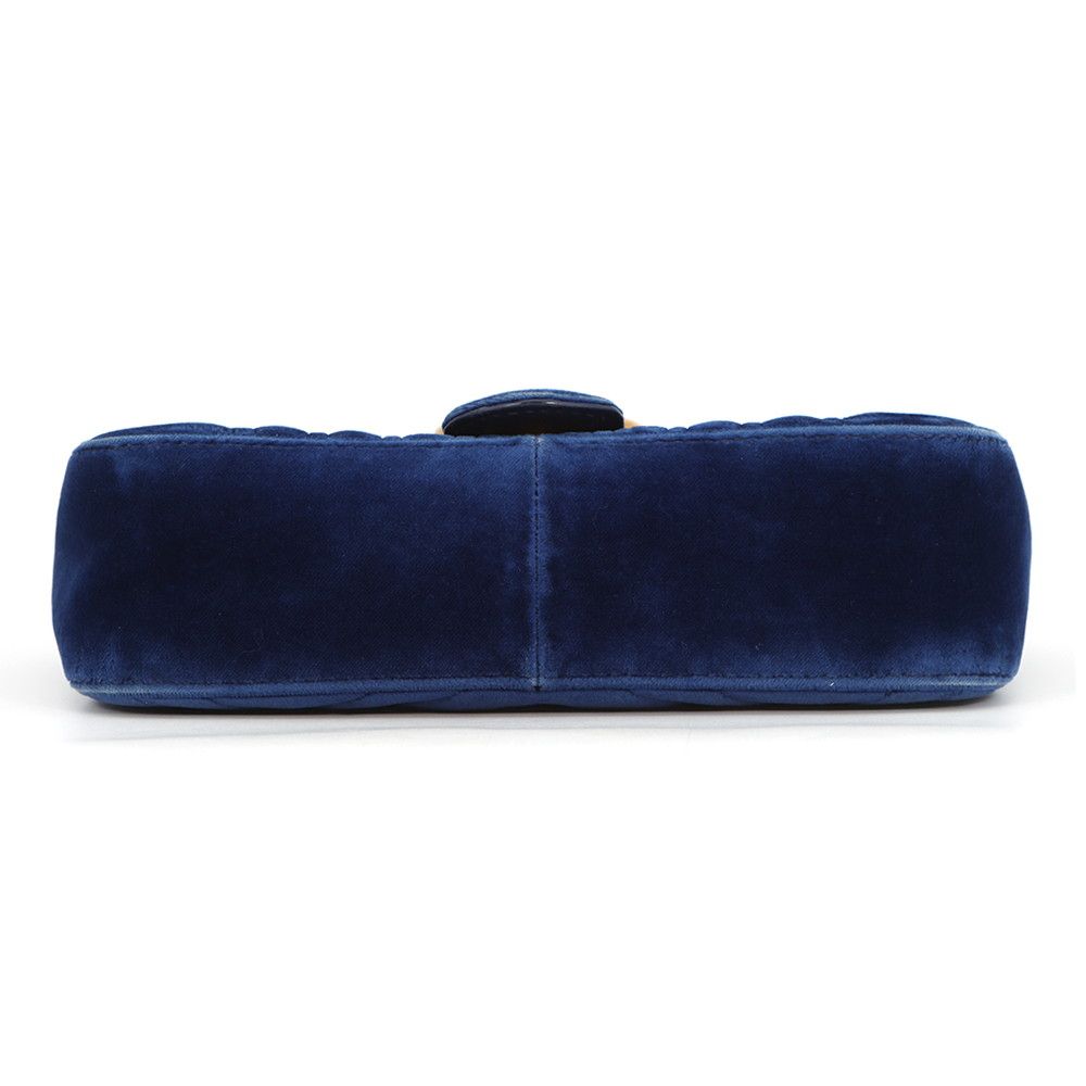 Gucci Chain Shoulder Bag GG Marmont Chez Blanc Velour Small — view 3