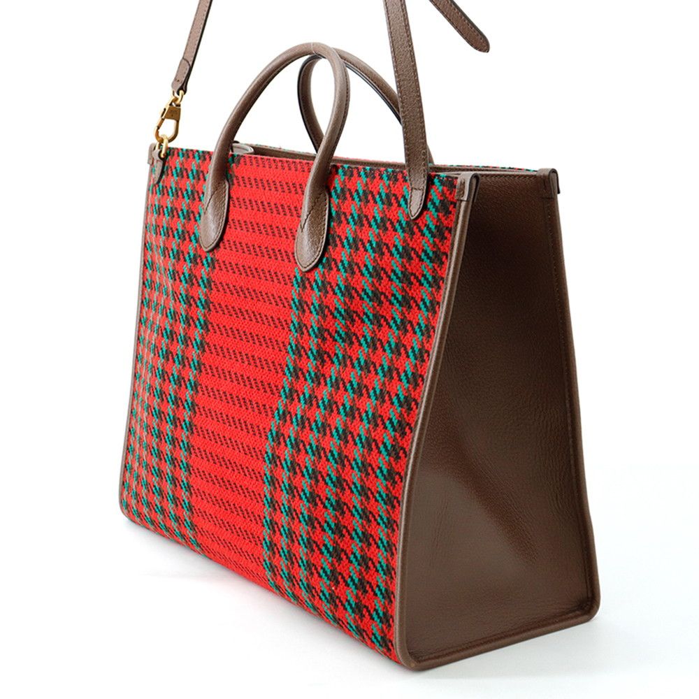 Gucci Tote Interlocking Houndstooth Canvas Leather 2-Way — view 2