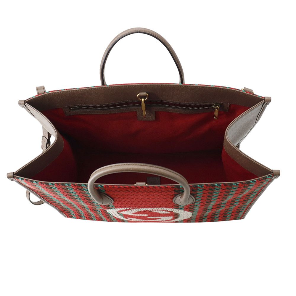 Gucci Tote Interlocking Houndstooth Canvas Leather 2-Way — view 6