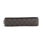 Celine Shoulder Bag Triomphe Flap Messenger Leather Black — view 3