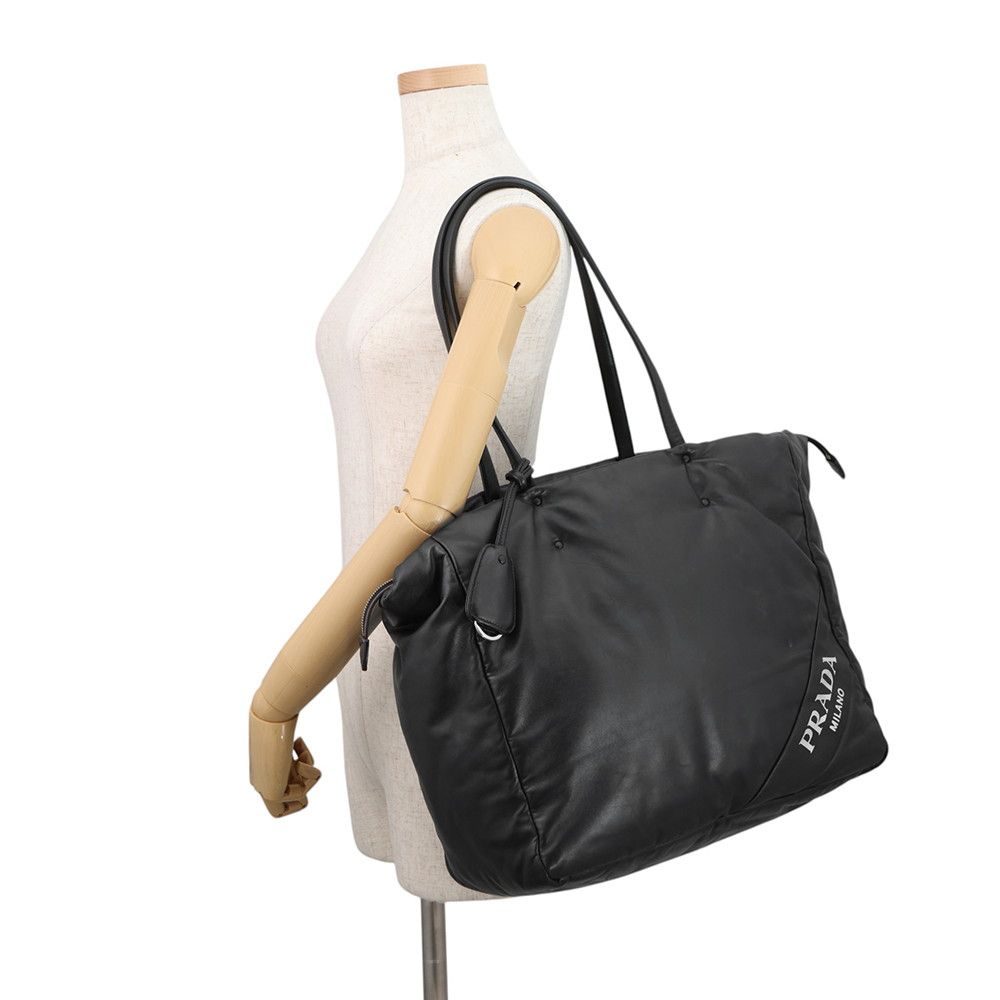 Prada Tote Logo Leather Black — view 4