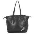 Prada Tote Logo Leather Black