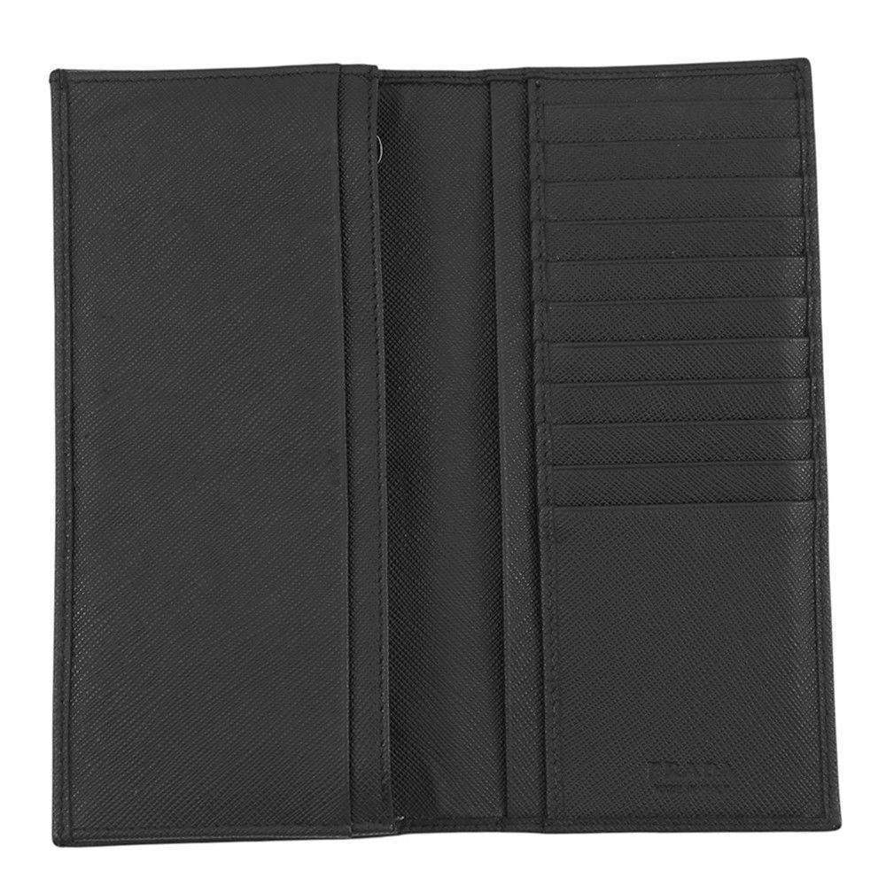 Prada Wallet Triangle Logo Saffiano Calf Leather Black — view 4