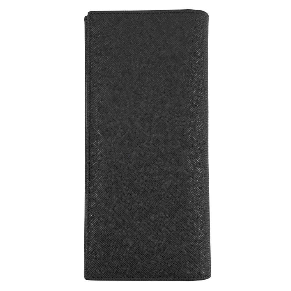 Prada Wallet Triangle Logo Saffiano Calf Leather Black — view 3