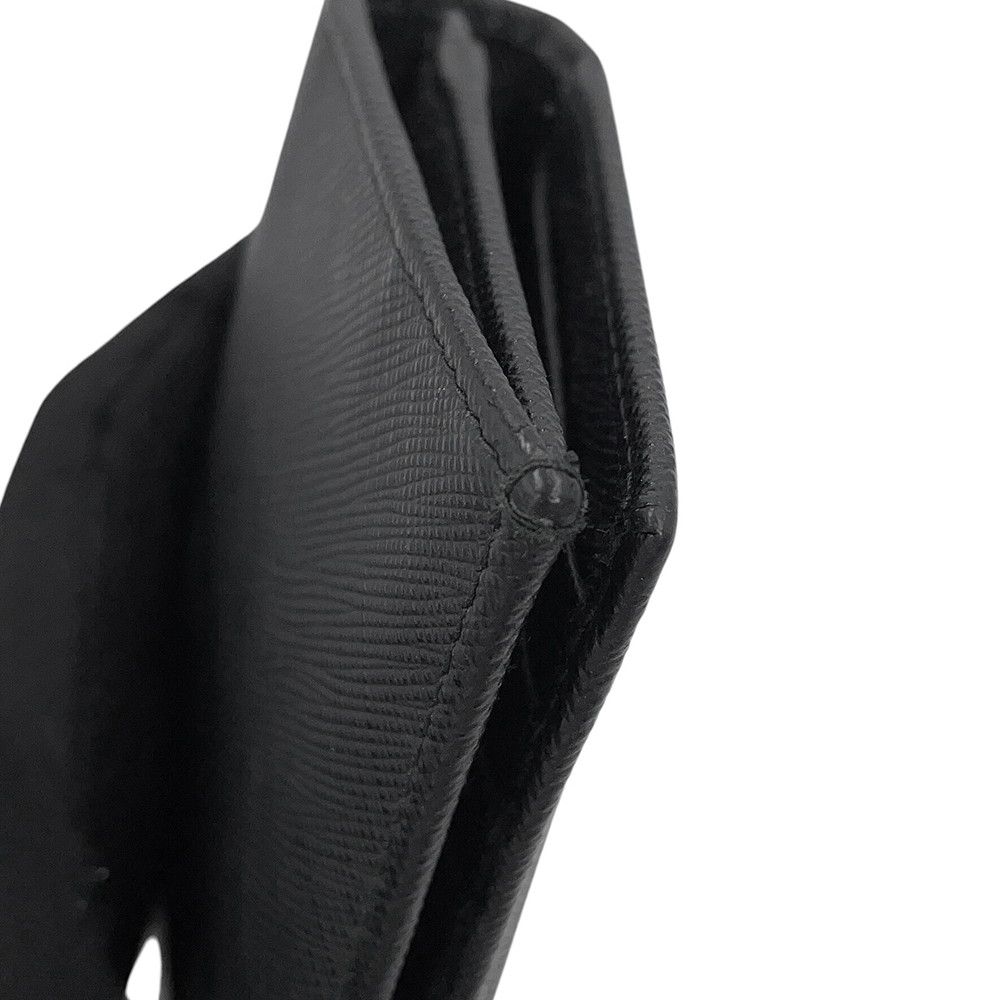 Prada Wallet Triangle Logo Saffiano Calf Leather Black — view 8