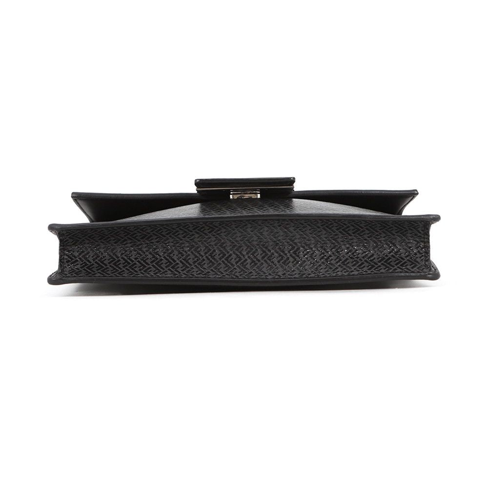 Fendi Shoulder Bag Flat Bucket Pochette Leather Black — view 3