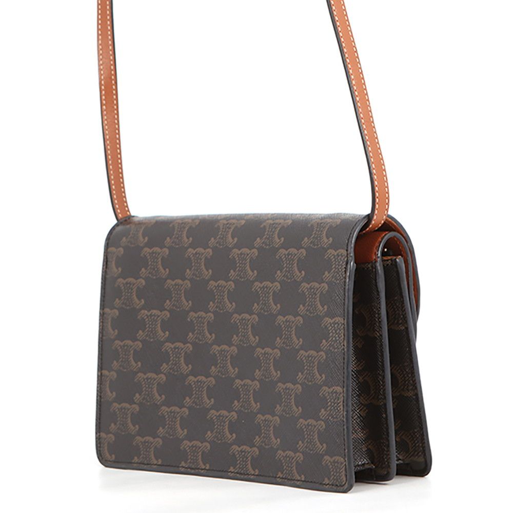 Celine Shoulder Wallet Triomphe Flap Leather — view 2