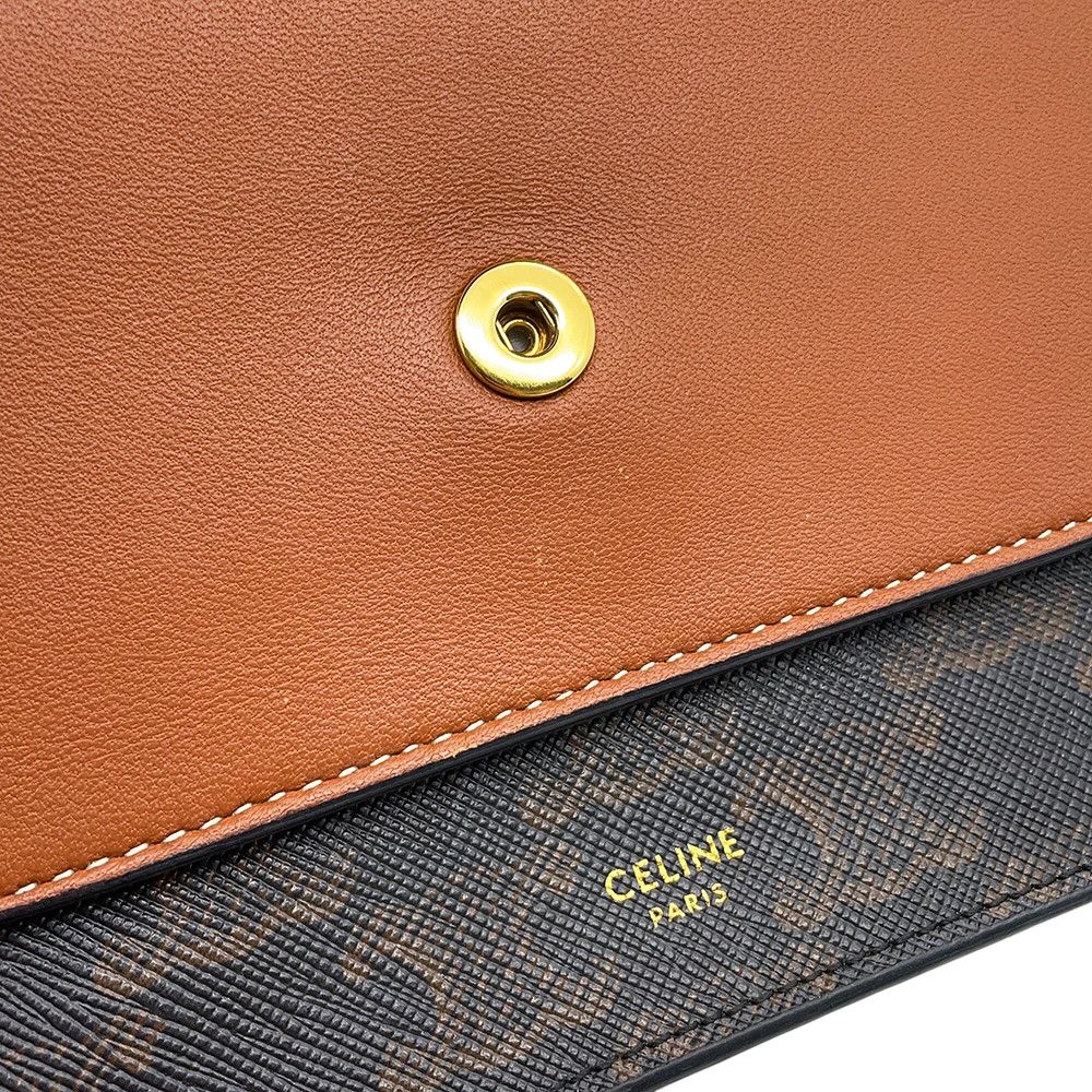 Celine Shoulder Wallet Triomphe Flap Leather — view 8