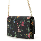 Dior Dio le Chain Wallet Caro Flower Print Leather Obqj Black Shoulder — view 2