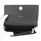 Dior Dio le Chain Wallet Caro Flower Print Leather Obqj Black Shoulder — view 5