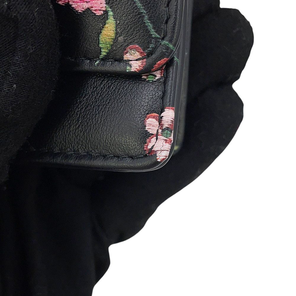Dior Dio le Chain Wallet Caro Flower Print Leather Obqj Black Shoulder — view 7