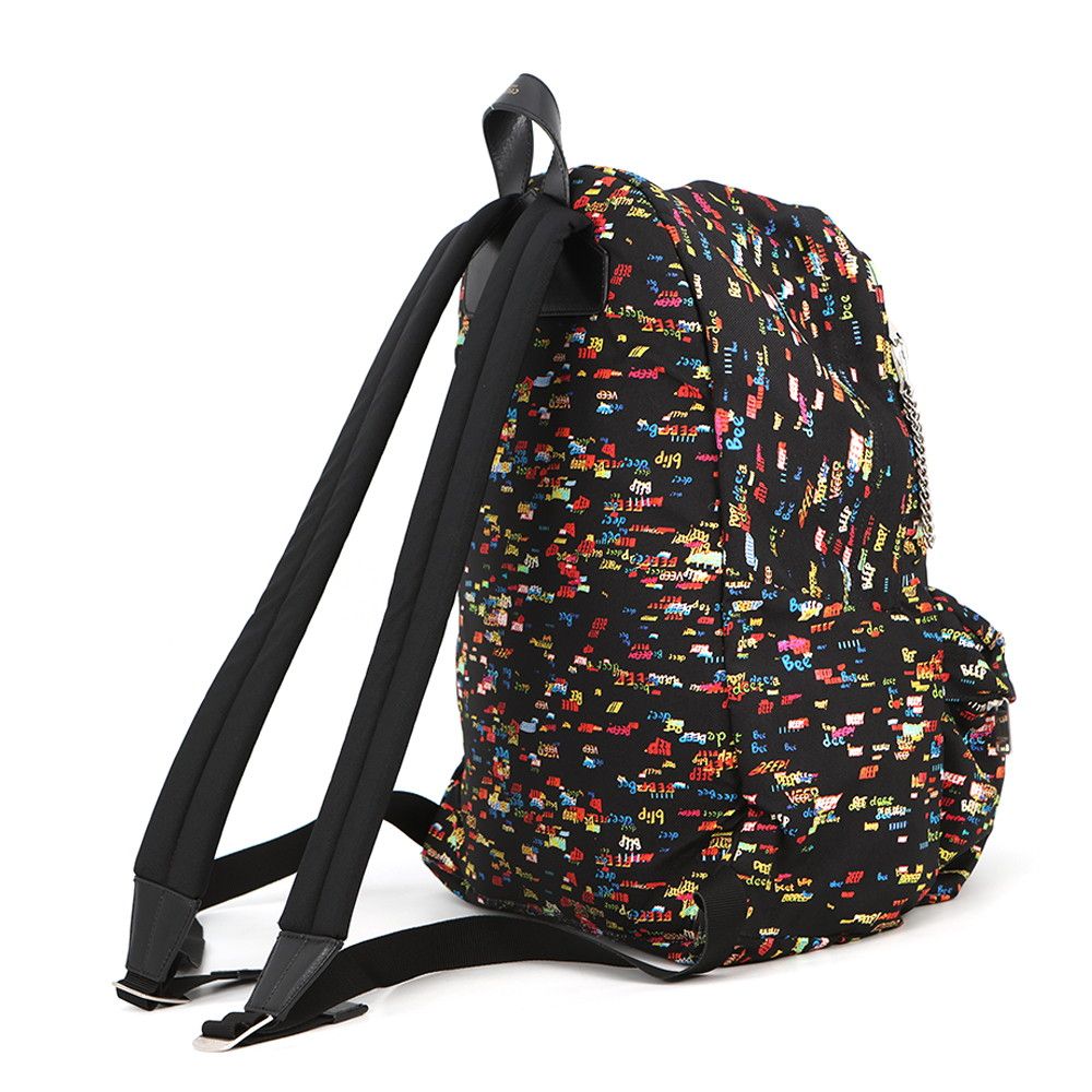 Celine Backpack Christian Marc Cles Collaboration Print Canvas Leather Black — view 2