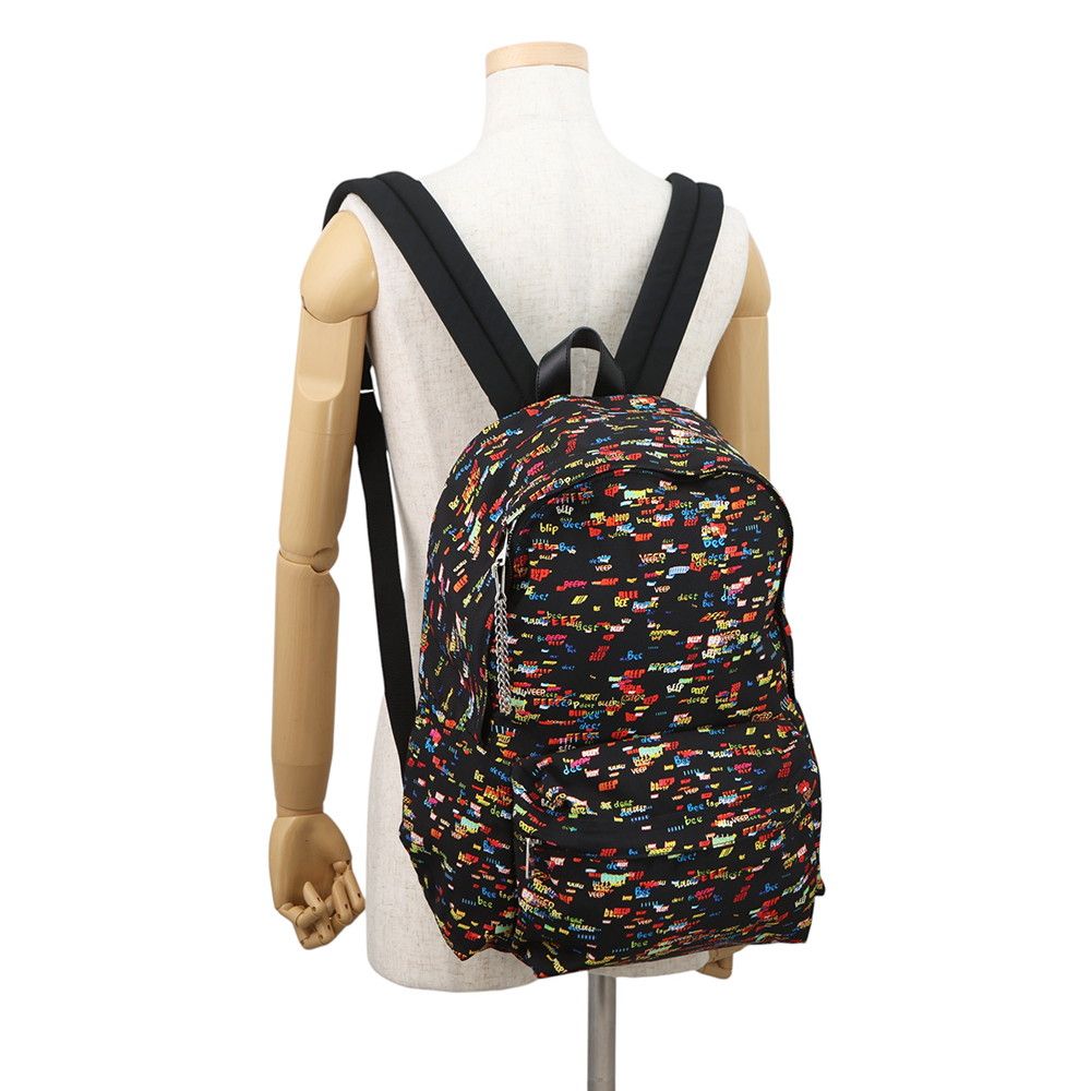 Celine Backpack Christian Marc Cles Collaboration Print Canvas Leather Black — view 4