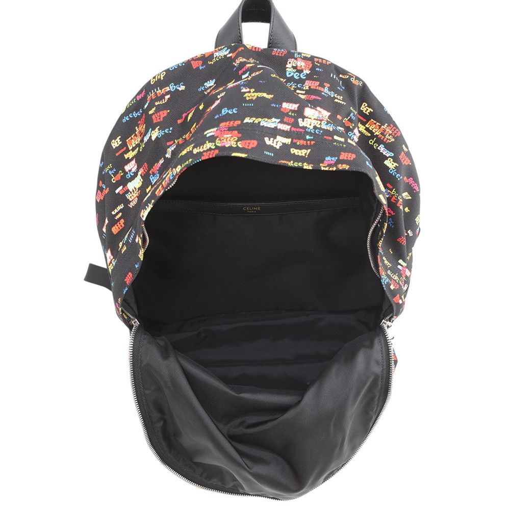 Celine Backpack Christian Marc Cles Collaboration Print Canvas Leather Black — view 5