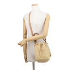 Prada Bucket Bag Logo Raffia Leather 3way — view 6