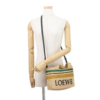 Loewe Tote Font Small Raffia Leather 2-Way Shoulder Bag Basket — view 5