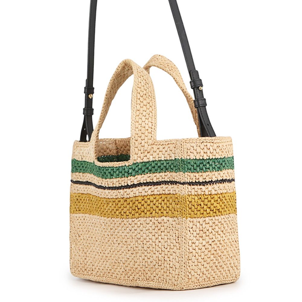 Loewe Tote Font Small Raffia Leather 2-Way Shoulder Bag Basket — view 2
