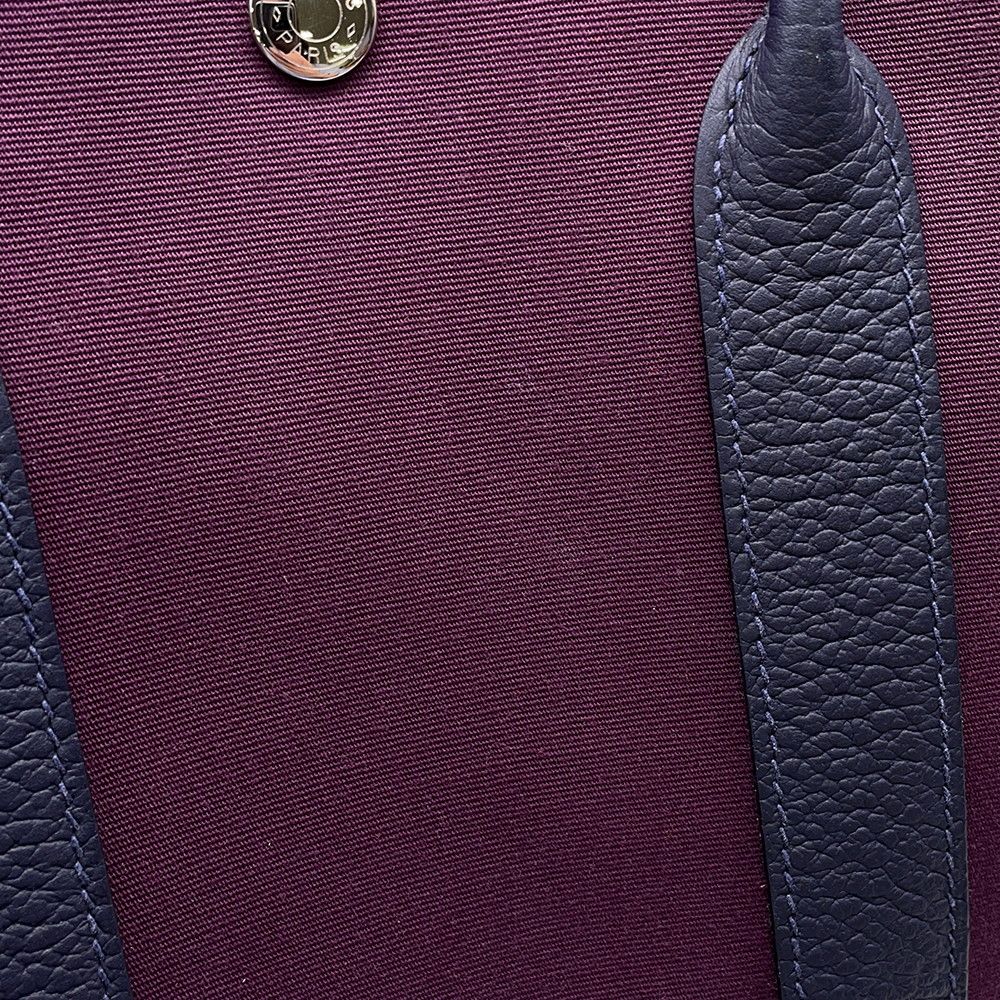 Hermes Tote Garden Party TPM Cassis Blue Nui Silver Toile Office Negonda — view 8