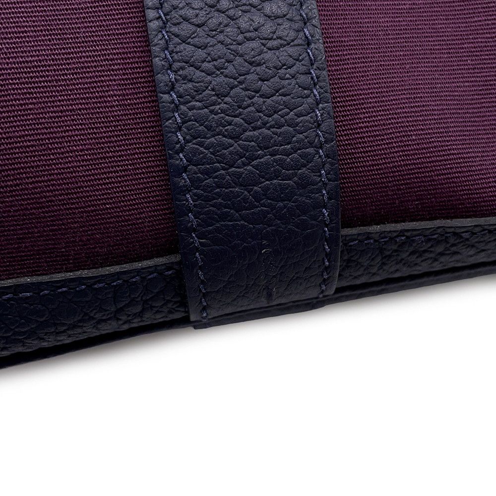 Hermes Tote Garden Party TPM Cassis Blue Nui Silver Toile Office Negonda — view 9