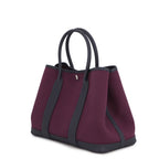 Hermes Tote Garden Party TPM Cassis Blue Nui Silver Toile Office Negonda — view 2