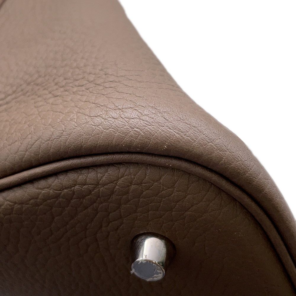 Hermes Handbag Picotin Lock GM Etoupe Silver Taurillon Clemence — view 6