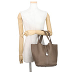Hermes Handbag Picotin Lock GM Etoupe Silver Taurillon Clemence — view 4