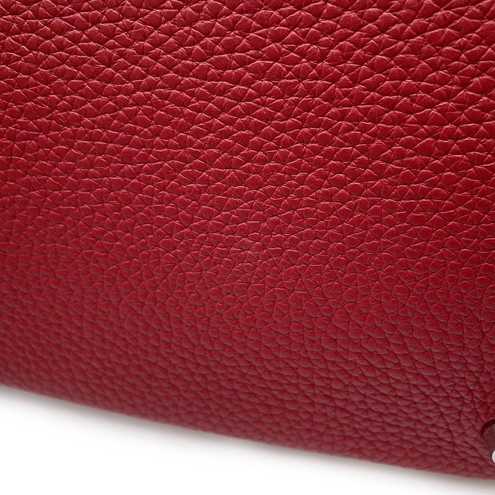 Hermes Handbag Picotin Lock MM Rouge Casac Silver Taurillon Clemence — view 9