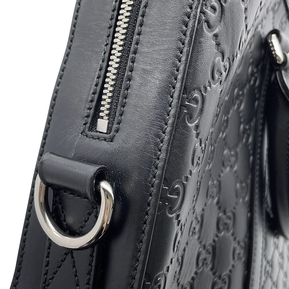 Gucci Shoulder Bag Briefcase GG Guccissima Leather Business 2-Way Black — view 9