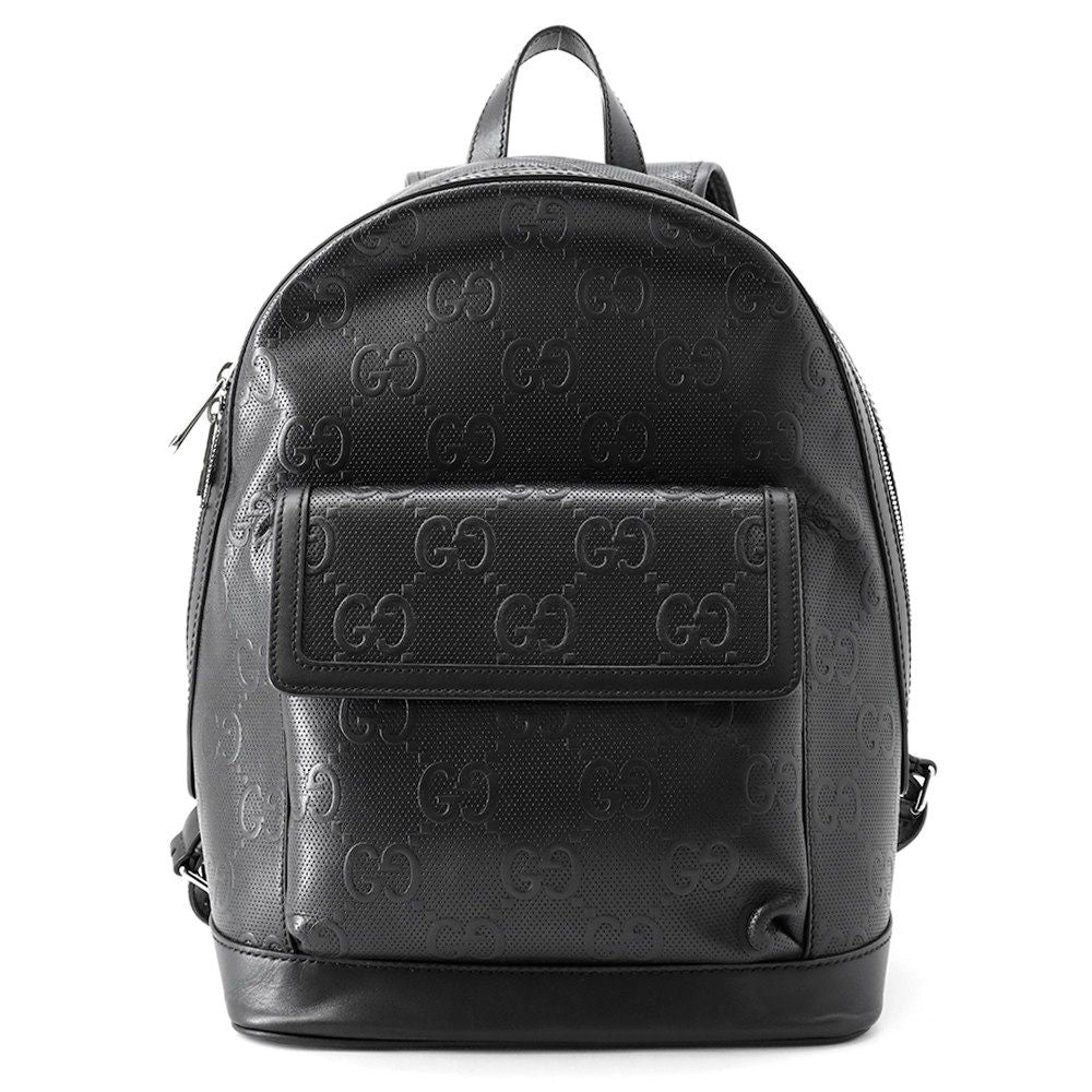 Gucci Backpack GG Embossed Leather Black