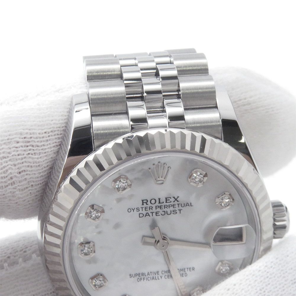 Rolex Datejust 31 SS 18k White Gold Diamond Watch Mother of Pearl Dial — view 4