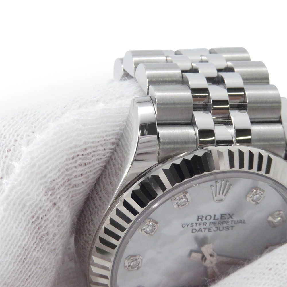 Rolex Datejust 31 SS 18k White Gold Diamond Watch Mother of Pearl Dial — view 5