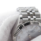 Rolex Datejust 31 SS 18k White Gold Diamond Watch Mother of Pearl Dial — view 5