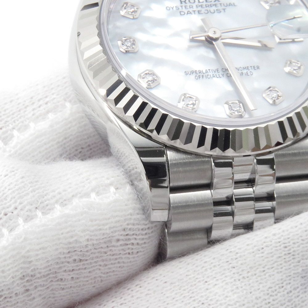 Rolex Datejust 31 SS 18k White Gold Diamond Watch Mother of Pearl Dial — view 6