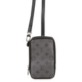 Louis Vuitton Shoulder Bag Monogram Eclipse Reverse Double Phone Pouch Black