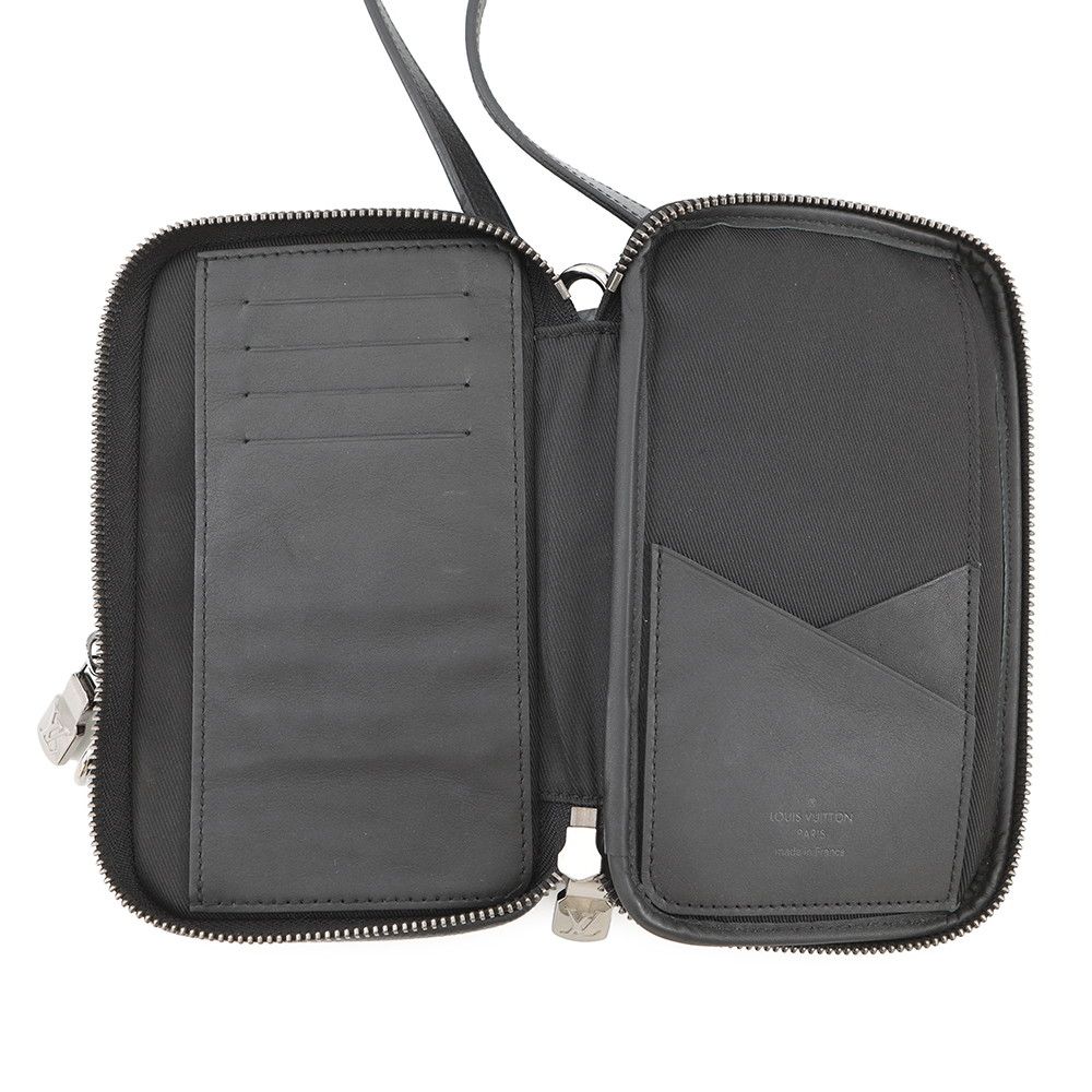 Louis Vuitton Shoulder Bag Monogram Eclipse Reverse Double Phone Pouch Black — view 6