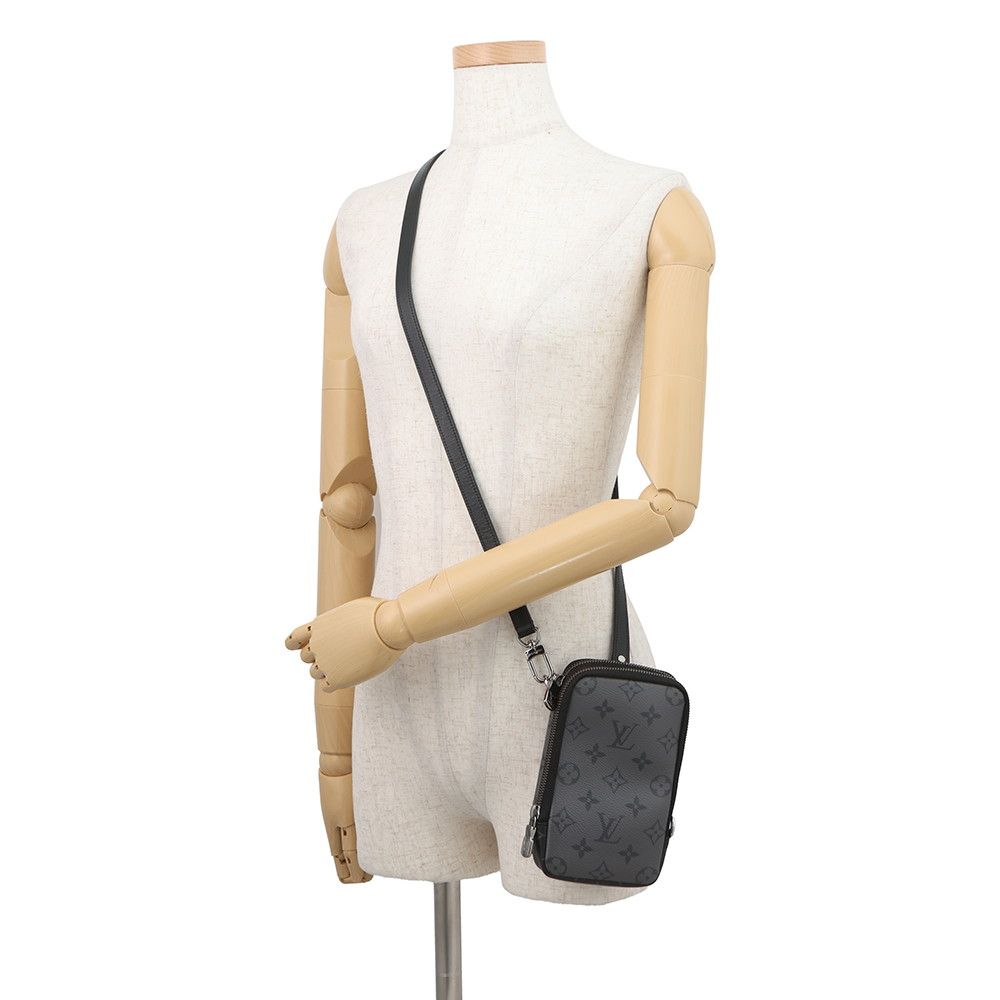 Louis Vuitton Shoulder Bag Monogram Eclipse Reverse Double Phone Pouch Black — view 5