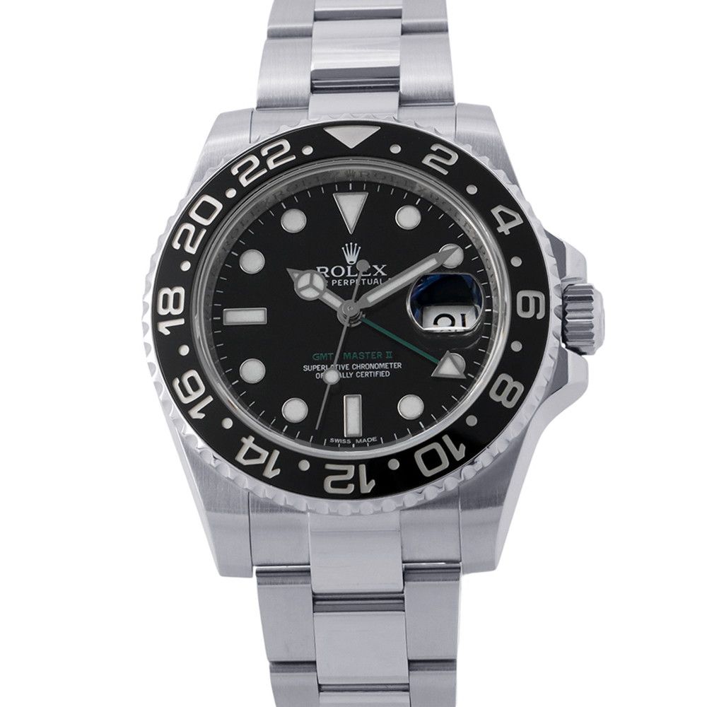 Rolex GMT Master 2 Date Roulette Watch Black Dial